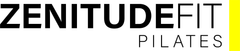 The logo for zenitudefit pilates is black and yellow.