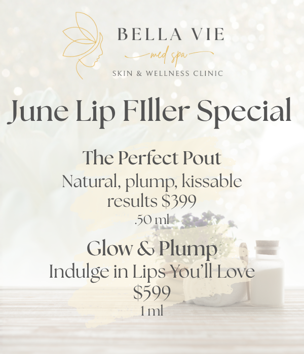 Bella Vie Skin & Wellness Clinic June lip filler special ad with pricing and offer details