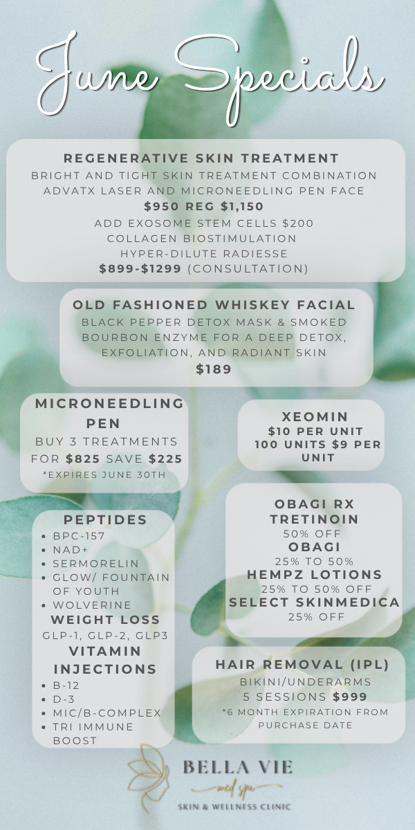 Pastel summer spa special flyer with treatment packages and pricing in white text boxes