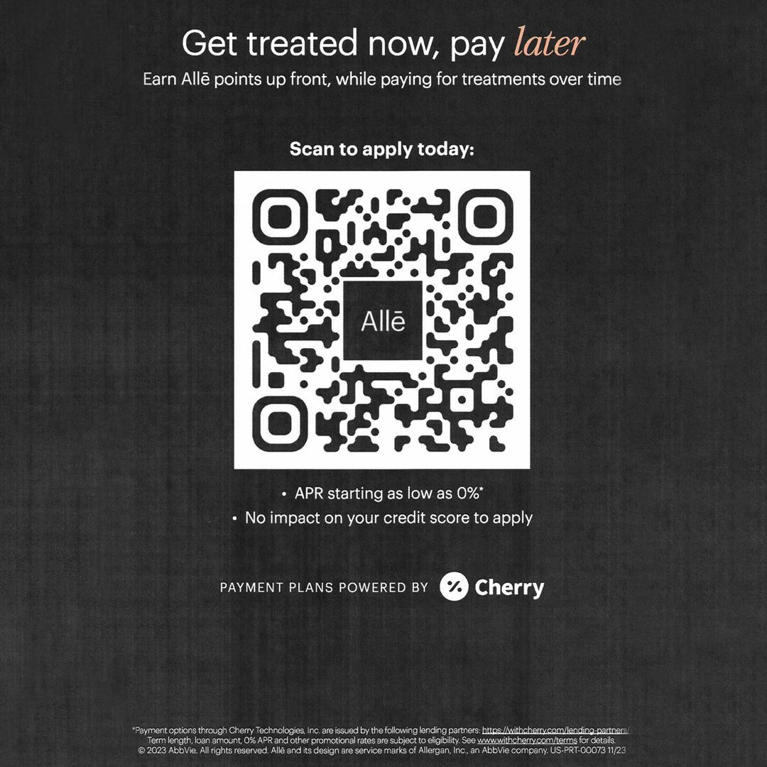 a QR code that says get treated now pay later