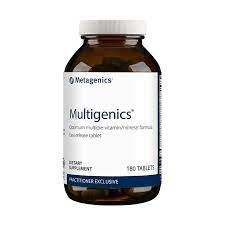 a bottle of metagenics multigenics 180 tablets .