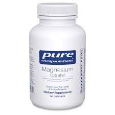 pure encapsulations magnesium citrate 60 capsules is a dietary supplement .
