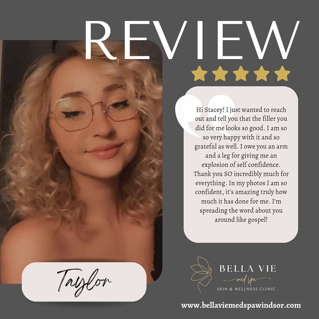 A woman wearing glasses is giving a review of a product.