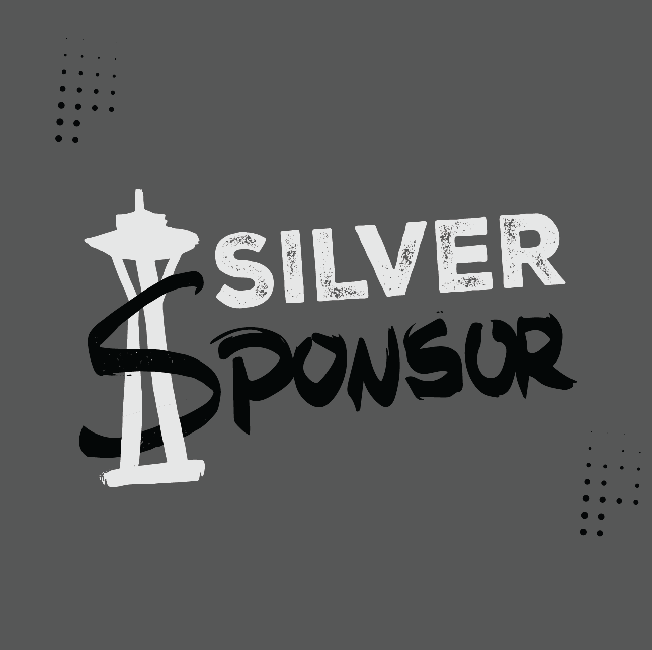 A black and white logo for a silver sponsor