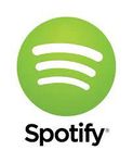 Spotify logo: green circle with three white curved lines, Spotify text underneath.