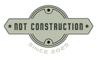 Logo for NDT Construction in gray and black. Contains text: NDT CONSTRUCTION, SINCE 2025.