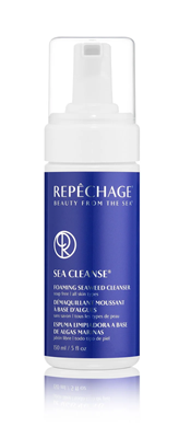 A bottle of repechage sea cleanse foaming cleanser on a white background.