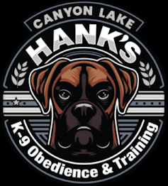 Canyon Lake Hank's K-9 Obedience and Training Logo for Hank's K-9 Obedience & Training in Canyon Lake, featuring a Boxer dog face.