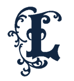 Dark blue ornate letter