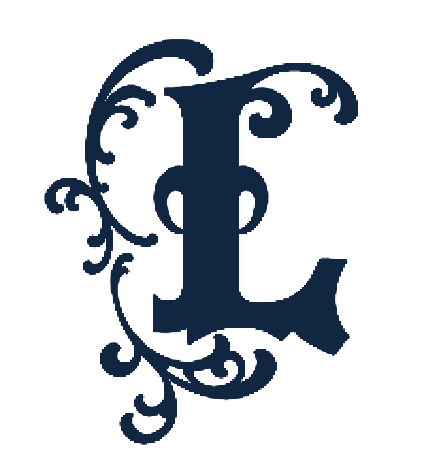 Dark blue ornate letter 