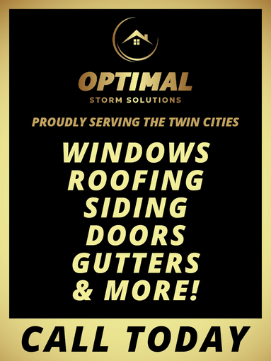 An advertisement for optimal storm solutions proudly serving the twin cities