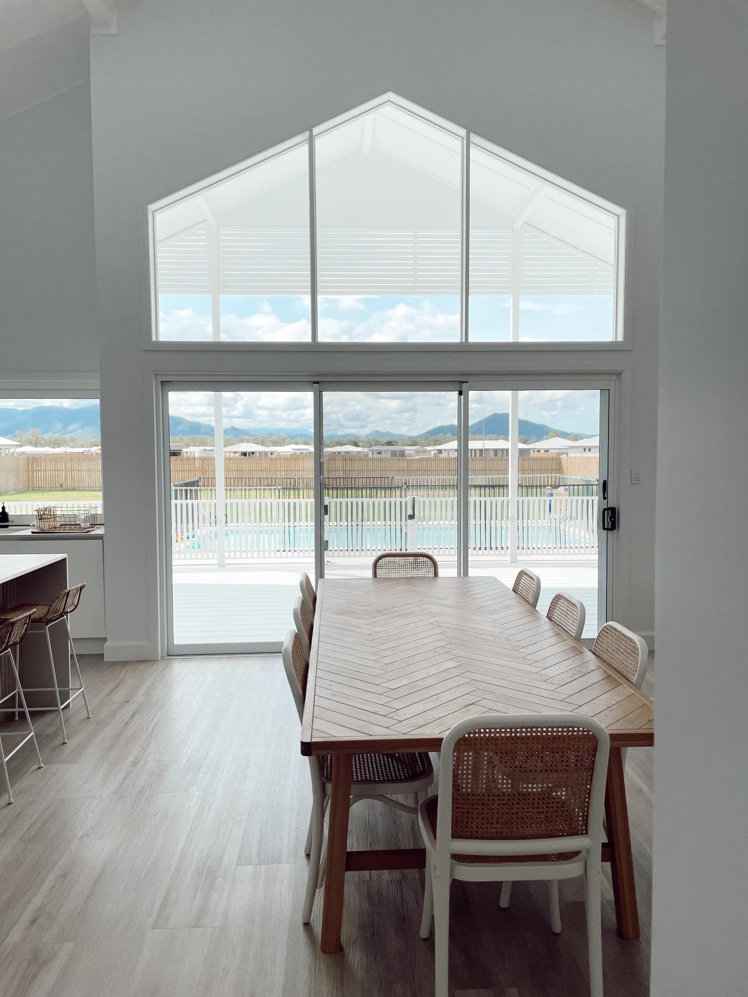 Dining Room with a beautiful view of the Pool — Simon Bell Constructions in Alice River, QLD