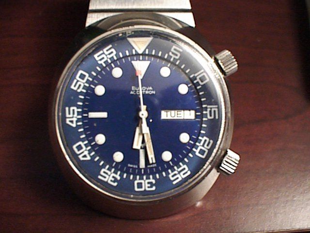 accutron 218 large dive watch internal rotating bezel Budget Accutron Service