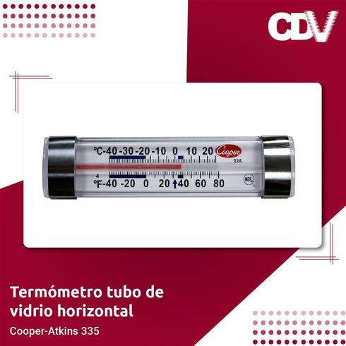 Termómetro tubo de vidrio horizontal