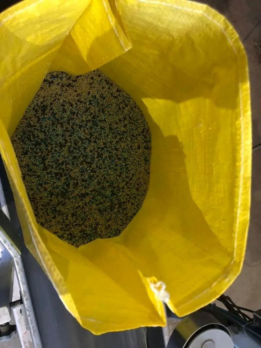 A Yellow Bag Filled With Grains — Wallamore Grading & Packaging In Wallamore, NSW