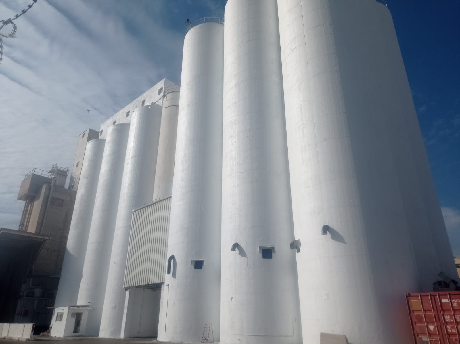 silos after fresh and clean exterior painting job