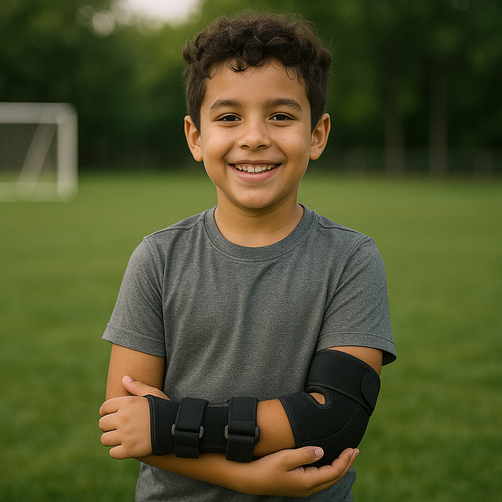 Child in an arm brace