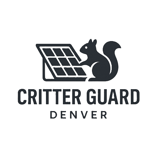 Black logo: Squirrel near a solar panel.