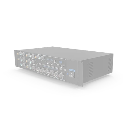 A 3d model of an amplifier on a white background.