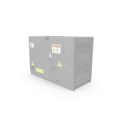 A 3d model of a generator on a white background.