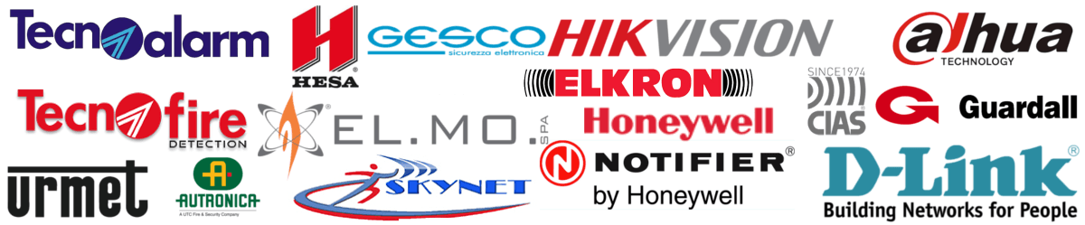 Tecnoalarm, Tecnofire, Hikvision, Notifier, Honeywell, Dahua, D-Link, Honeywell, Cias, Elkron, Urmet, Elmo, Gesco, Videosorveglianza, Antintrusione, Allarmi