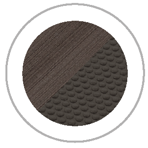 Round image split diagonally. Upper left is brown wood grain, lower right has a scaled pattern.