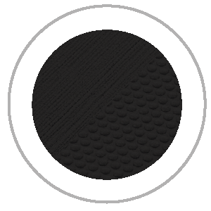 Black circle with textured pattern within a gray circle, surrounded by a thin gray outline.