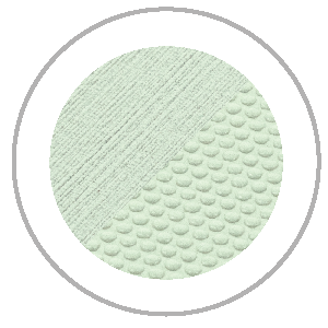 Light green circular pattern with two textures: crosshatch and scaled.