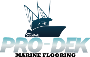 Logo for SeaDek Pro-Dek Marine Flooring: boat silhouette with 