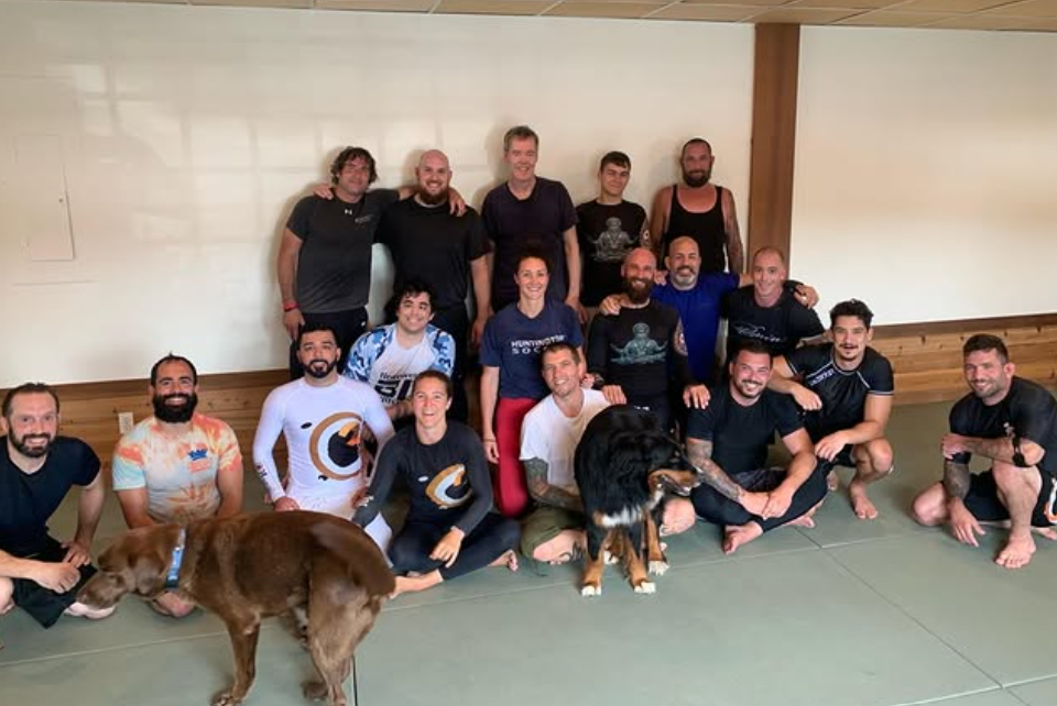 Adults training Brazilian Jiu-Jitsu at OM Brazilian Jiu JItsu & Judo in Northport, NY for fitness.