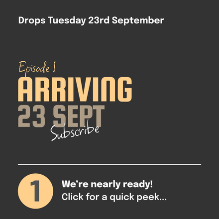 An advertisement for an episode releasing September 23rd. It features text and a button to subscribe.