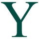 Dark green serif letter Y on a white background