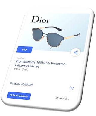 A phone with a picture of a pair of dior sunglasses on it