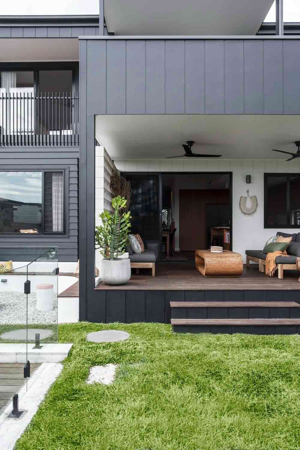 A House With a Patio and Stairs in Front of It — DeBu Studios In Russell Vale, NSW