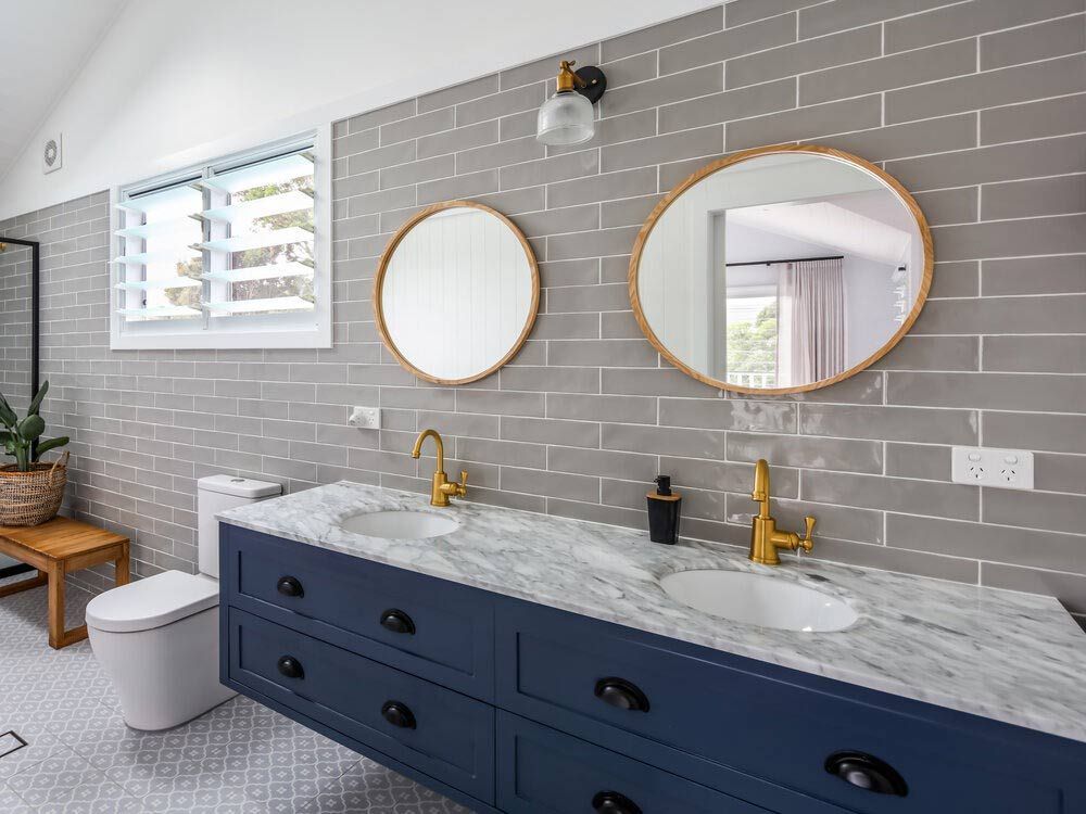 A Bathroom With Two Sinks — DeBu Studios In Russell Vale, NSW