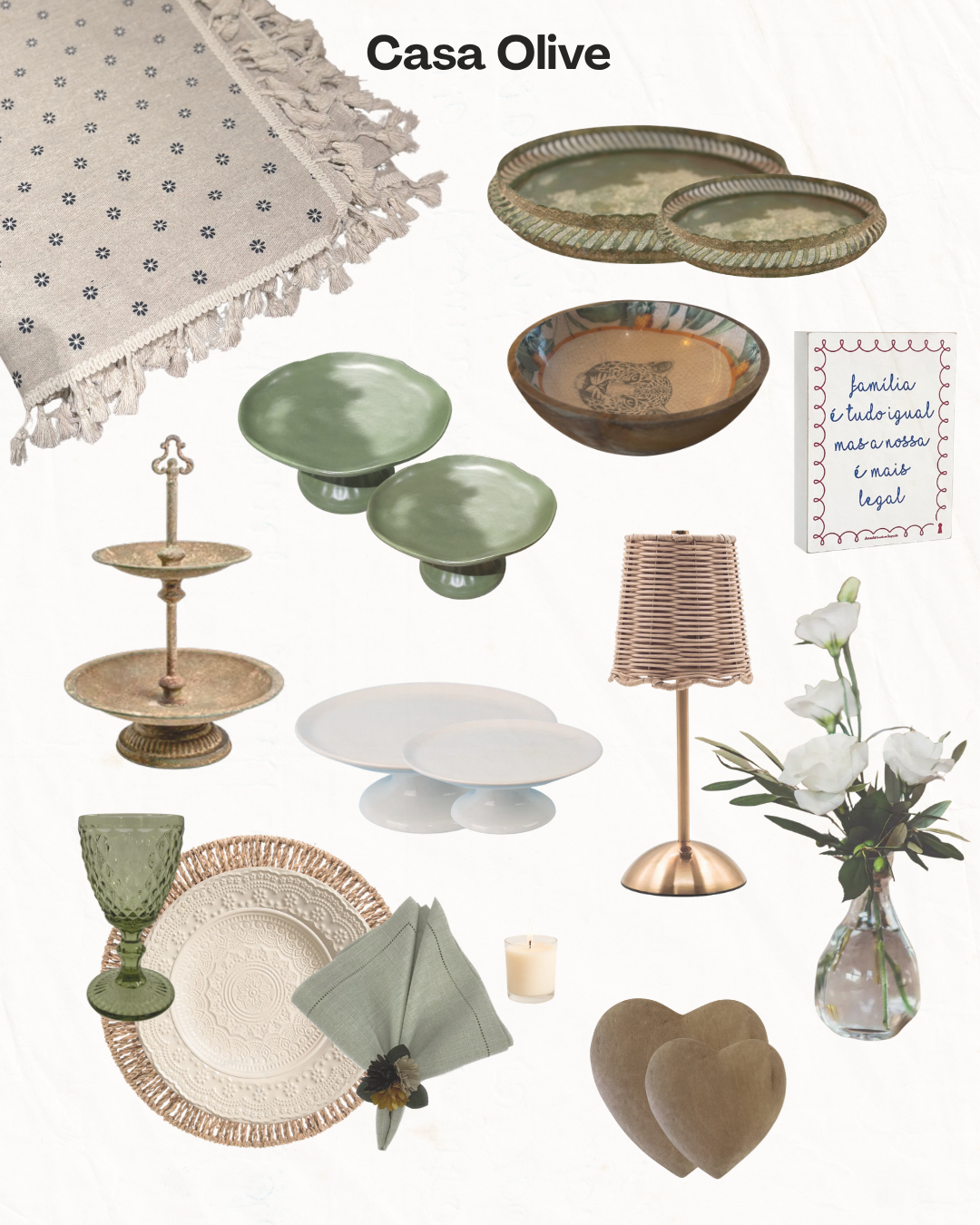 Composição decorativa da Casa Olive c