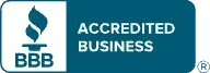 BBB Accredited Business logo in teal and white
