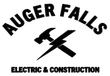 Auger Falls Electric & Construction logo with a hammer and lightning bolt crossing.