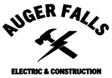 Auger Falls Electric & Construction logo with a hammer and lightning bolt crossing.