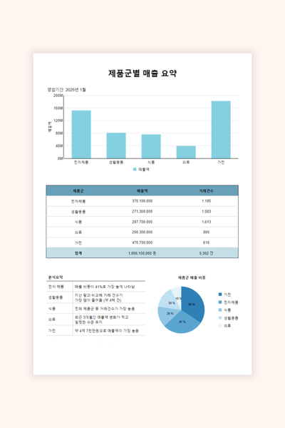 매출 요약 보고서