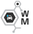 Mini Icon Logo with molecule and car for Wash Method Carwash in Winnipeg, Canada