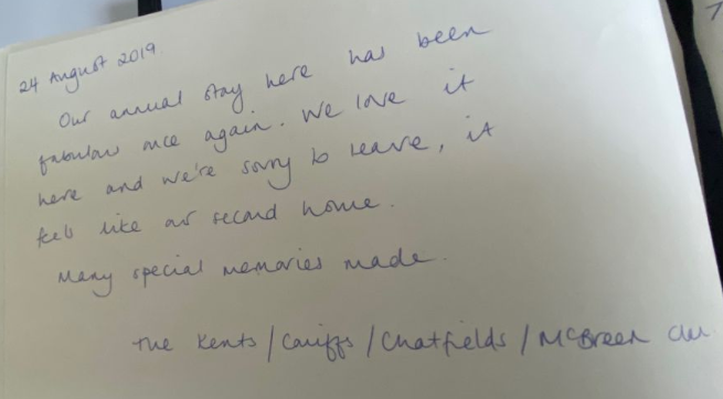 Guestbook review for our 3 storey self catering townhouse in Christchurch Dorset