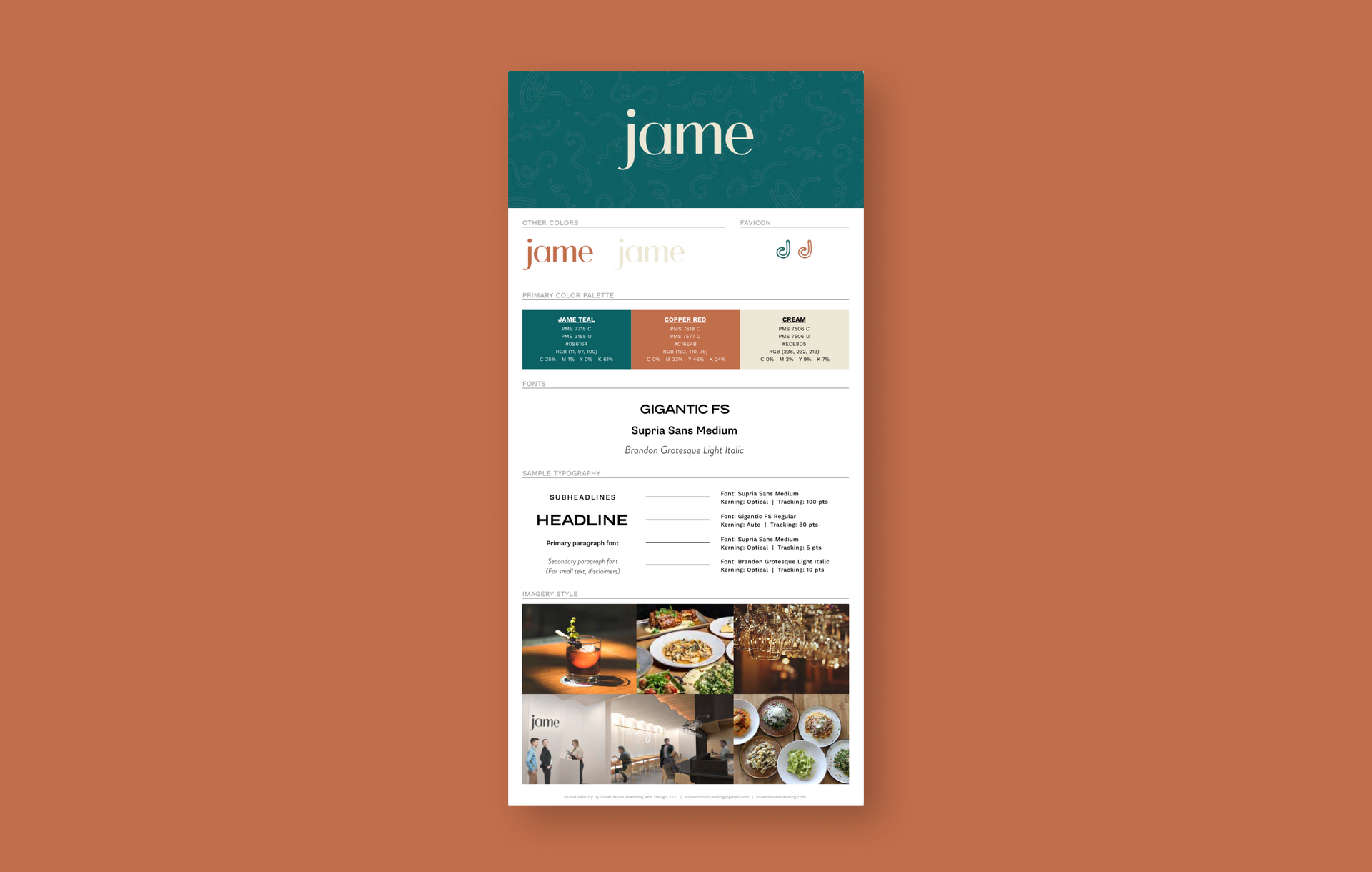 jame restaurant brand design