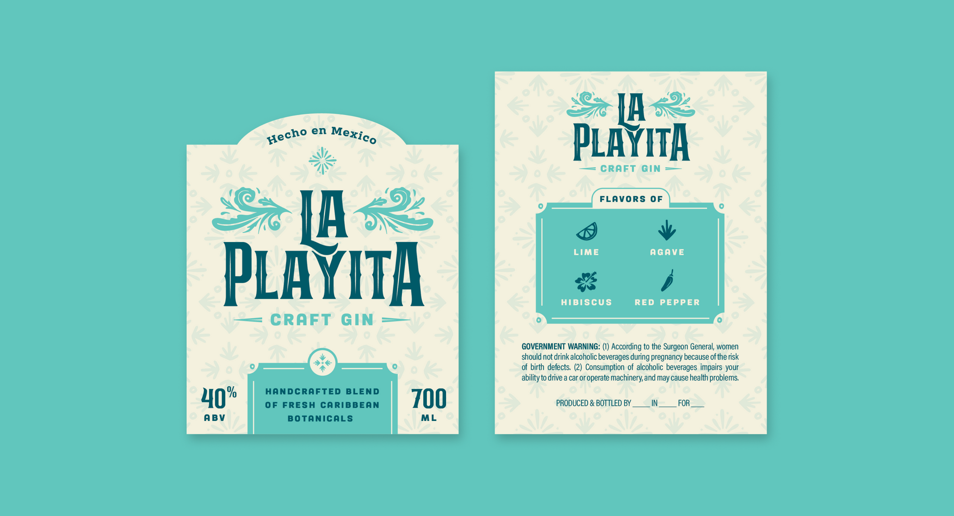 la playita craft gin packaging