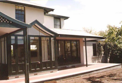 white house with dark accents