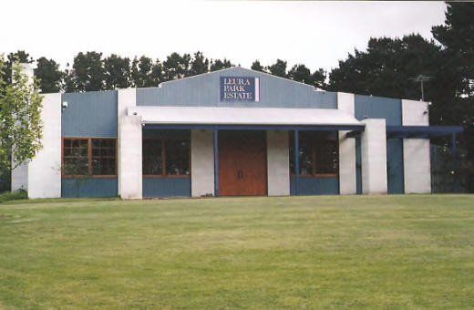 blue and white house