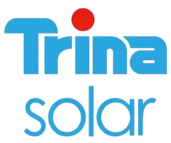 לוגו כחול ואדום של טרינה סולאר על רקע לבן