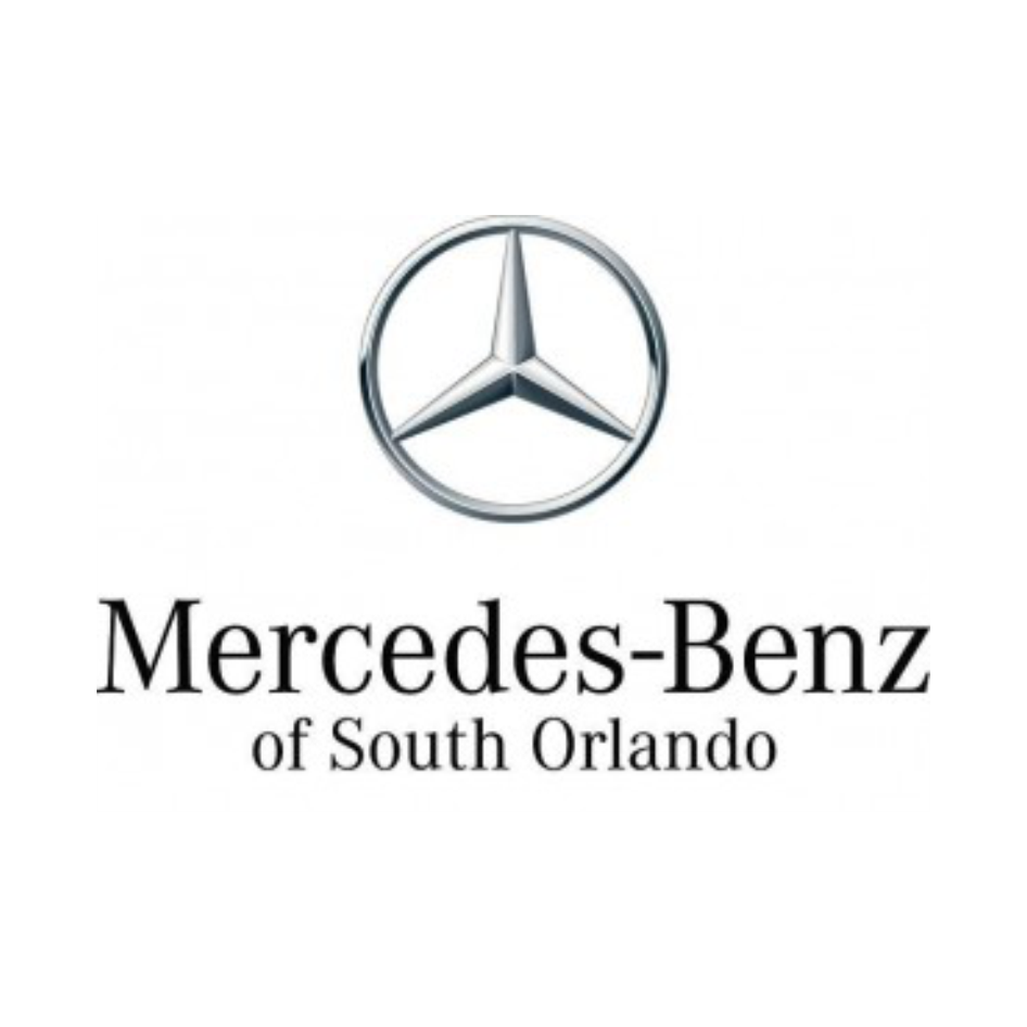 Mercedes benz of south orlando logo on a white background