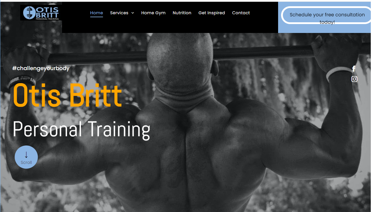 Otis Britt Personal Trainer Website