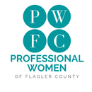 The logo for the professional women of flagler county